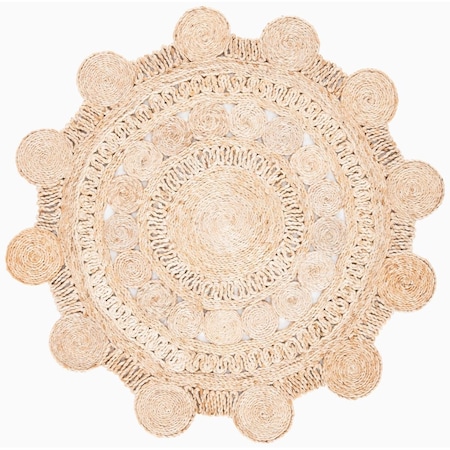 Safavieh 4 x 4 ft. Natural Fiber Global Round Hand Woven Rug, Natural NF161A-4R